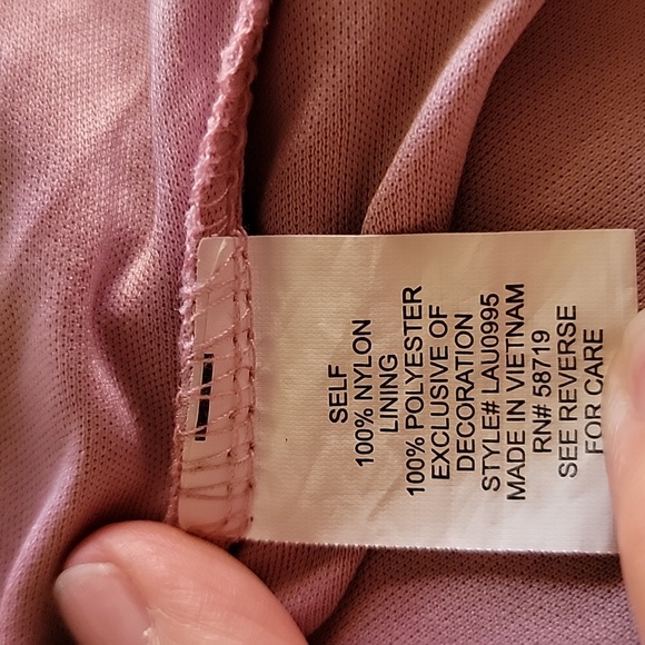 NY COLLECTION Sleeveless Mock Neck Lace Top Pink size XL - Picture 13 of 15